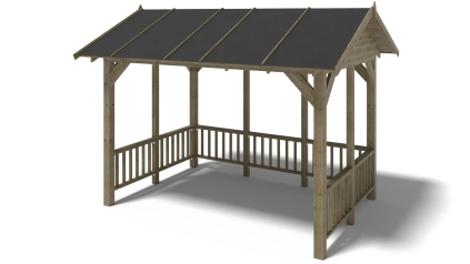 Pergola de jardin 4.04x3.06m avec panneaux - traité