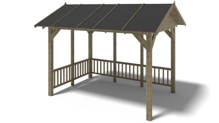 Pergola de jardin 4,04x3,06m avec panneaux - traité