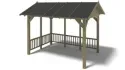 Pergola de jardin 4,04x3,06m avec panneaux - traité