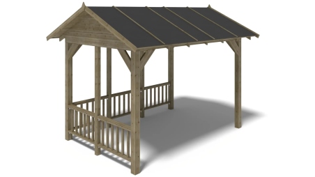 Pergola de jardin 4,04x3,06m avec panneaux - traité