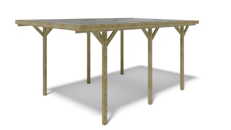 Carport, abri de voiture  3,04x5,12 m - 15,57 m2 - couverture PVC 