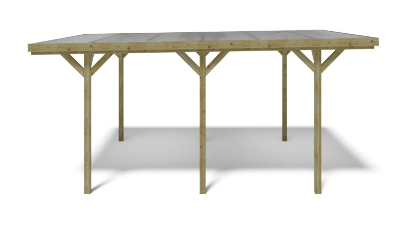 Carport, abri de voiture  3.04x5.12 m - 15.57 m2 - couverture PVC