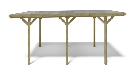 Carport, abri de voiture  3,04x5,12 m - 15,57 m2 - couverture PVC 