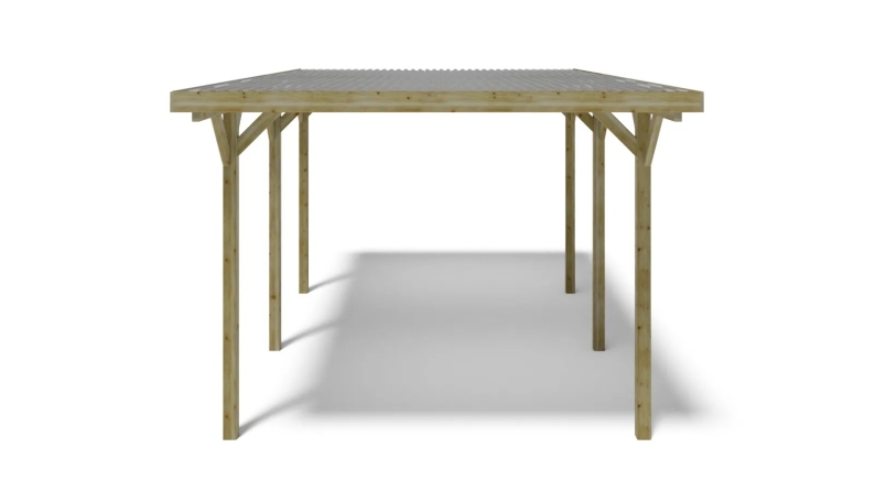 Carport, abri de voiture  3.04x5.12 m - 15.57 m2 - couverture PVC