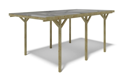 Carport, abri de voiture  3,04x5,12 m - 15,57 m2 - couverture PVC 