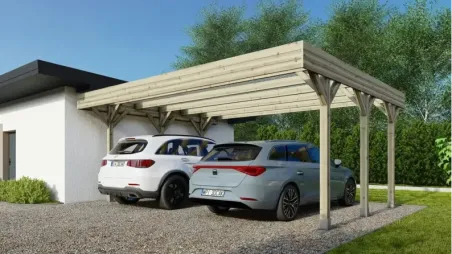 Carport, abri de voiture  6,06x5,03 m - 30 m2 - couverture PVC 