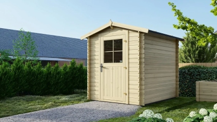 Abri de jardin en bois - 4,75m2 - 1,90x2,50m - Ep. 28mm - Couleur: naturel
