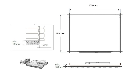 Abri de jardin en bois - 4,75m2 - 1,90x2,50m - Ep. 28mm - Couleur: naturel