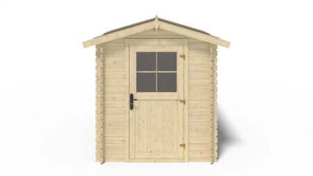 Abri de jardin en bois - 4,75m2 - 1,90x2,50m - Ep. 28mm - Couleur: naturel
