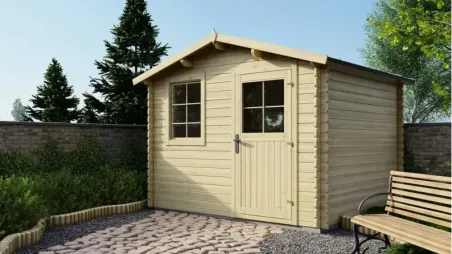 Abri de jardin en bois - 7,50m2 - 3x2,50m - Ep. 28mm - Couleur: naturel