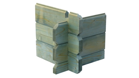 Abri de jardin en bois - 9m2 - 3x3m - Traité - Ep. 28mm - Couleur: vert