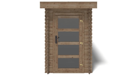 Abri de jardin en bois - 4.5m2 - 1.5x3m - Traité - Ep. 28mm - Couleur: marron