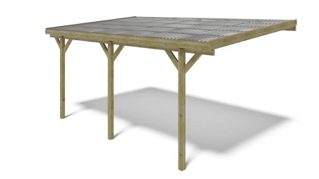 Carport, abri de voiture  3x5,24 m - 15 m2 - couverture PVC 