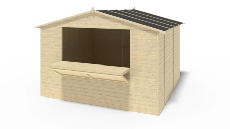 Kiosque/ stand de marché/ de vente 9,42 m2 - 3,11x3,03 m - 19 mm