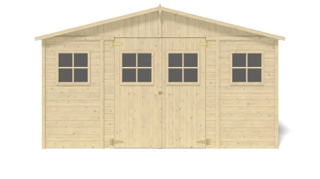 Abri de jardin en bois 11,88 m2 - 4x2,97 m - Couleur: naturel