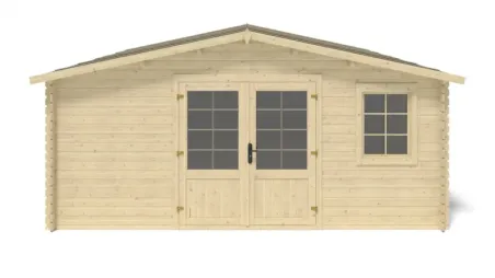 Abri de jardin en bois - 25m2 - 5x5m - Ep. 28mm - Couleur: naturel