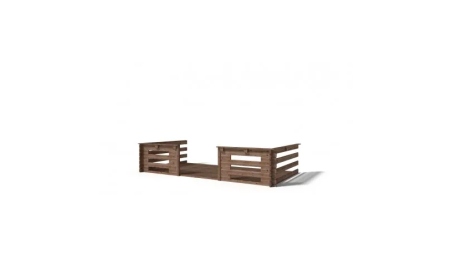 Abri de jardin en bois - 4x3 m + terrasse avec balustrade et avant-toit en bois - 20 m2 - Traité