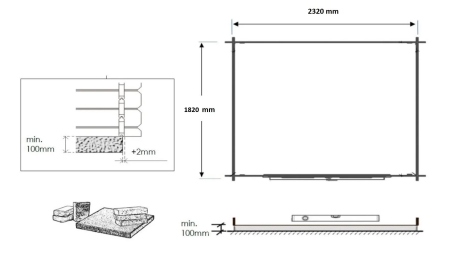 Abri de jardin en bois - 5m2 - 2,50x2m - Traité - Ep. 28mm - Couleur: vert