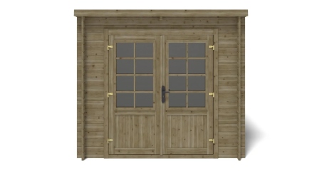 Abri de jardin en bois - 5m2 - 2,50x2m - Traité - Ep. 28mm - Couleur: vert