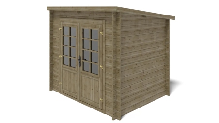 Abri de jardin en bois - 5m2 - 2,50x2m - Traité - Ep. 28mm - Couleur: vert