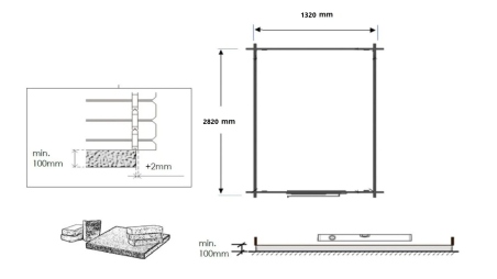 Abri de jardin en bois – 1,50x3 m avec extension de 1,50x2,76 m - 4,50 m² – Traité
