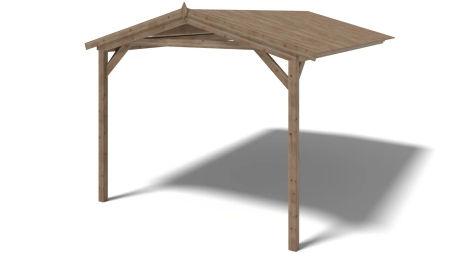 Abri de jardin en bois – 1,50x3 m avec extension de 1,50x2,76 m - 4,50 m² – Traité