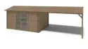 Abri de jardin en bois – 4x3 m avec extension de 4x2,76 m - 12 m² – Traité