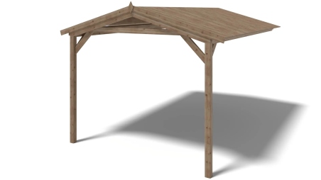 Abri de jardin en bois – 4x3 m avec extension de 4x2,76 m - 12 m² – Traité