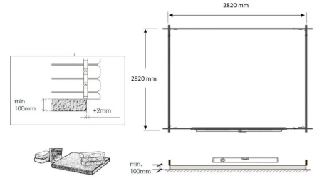 Abri de jardin en bois – 3x3 m avec extension de 3x2,76 m - 9 m² – Traité