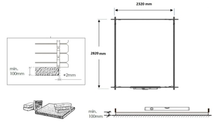 Abri de jardin en bois - 2.5x3 m avec extension de 2.5x2.76 m - 7.5 m² - Traité