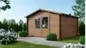 Abri de jardin en bois - 15,20m2 - 3,90x3,90m - Traité - Ep. 34mm - Couleur: marron
