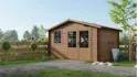 Abri de jardin en bois - 11,70m2 - 3,90x3m - Traité - Ep. 34mm - Couleur: marron