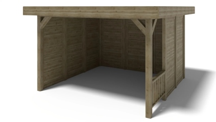 Pergola de jardin 4.04x4.04m avec panneaux - traité