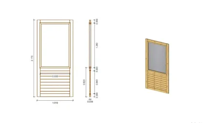 Pergola de jardin 4,04x4,04m avec panneaux - traité
