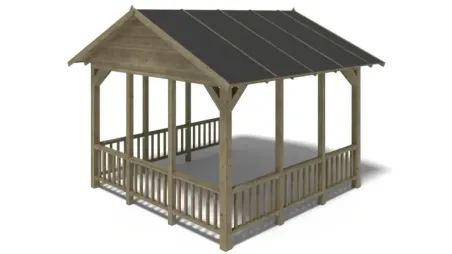 Pergola de jardin 4,04x4,04m avec panneaux - traité