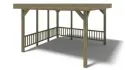 Pergola de jardin 4,04x4,04m avec panneaux - traité