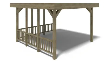Pergola de jardin 4,04x4,04m avec panneaux - traité
