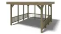 Pergola de jardin 4,04x4,04m avec panneaux - traité