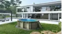 Piscine en bois Nemo 4,3x3 - H.1,18 m cadre en métal, sans dalle béton