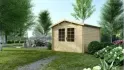 Abri de jardin en bois - 9m2 - 3x3m - Ep. 28mm - Couleur: naturel