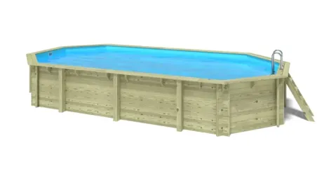 Piscine en bois 8,57x4,57 - H.1,31 m fixations à visser