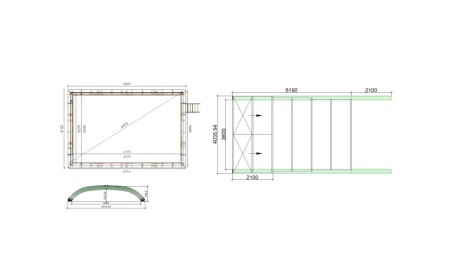 Abri de piscine Horizon pour les modèles 6,20x4,10 m - BAS88, BAS788 - polycarbonate alvéolaire 8 mm - Couleur Ral7016 Graphite