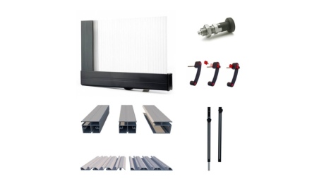 Abri de piscine Horizon pour les modèles 6,20x4,10 m - BAS88, BAS788 - polycarbonate alvéolaire 8 mm - Couleur Ral7016 Graphite