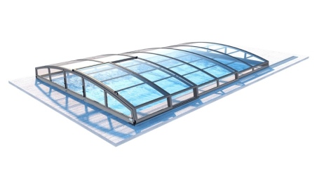 Abri de piscine Skyline pour les modèles 4,10x3 m - BAS85, BAS785 - polycarbonate massif 3 mm - Couleur Ral7037 Gris 