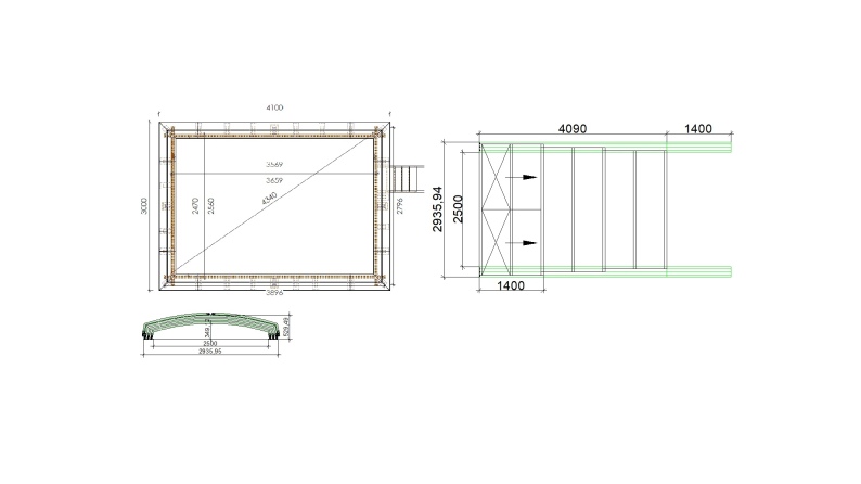 Abri de piscine Skyline pour les modèles 4,10x3 m - BAS85, BAS785 - polycarbonate massif 3 mm - Couleur Ral7037 Gris 