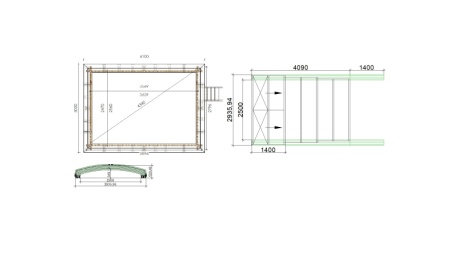 Abri de piscine Skyline pour les modèles 4,10x3 m - BAS85, BAS785 - polycarbonate massif 3 mm - Couleur Ral7037 Gris 