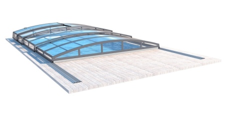 Abri de piscine Skyline pour les modèles 4,10x3 m - BAS85, BAS785 - polycarbonate massif 3 mm - Couleur Ral7037 Gris 