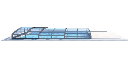 Abri de piscine Skyline pour les modèles 4,10x3 m - BAS85, BAS785 - polycarbonate massif 3 mm - Couleur Ral7037 Gris 