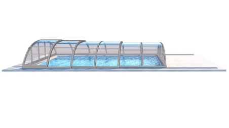 Abri de piscine Skyline pour les modèles 7,20x4,20 m - BAS58, BAS758 - polycarbonate massif 3 mm - Couleur Ral7037 Gris 