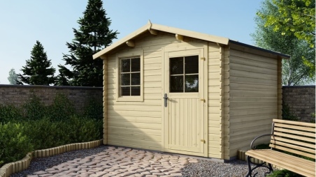 Abri de jardin en bois - 7,50m2 - 3x2,50m - Ep. 28mm - Couleur: naturel